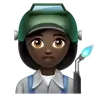 Woman Factory Worker: Dark Skin Tone Emoji 👩🏿‍🏭 image - WhatsApp style