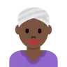 Woman Wearing Turban: Dark Skin Tone Emoji 👳🏿‍♀️ image - Twitter / X (Twemoji) style