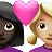 Couple With Heart: Woman, Woman, Dark Skin Tone, Medium-Light Skin Tone
