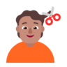 Person Getting Haircut: Medium Skin Tone Emoji 💇🏽 image - Microsoft Classic 2D style