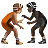 People Wrestling: Medium Skin Tone, Dark Skin Tone
