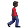Man Walking Facing Right: Dark Skin Tone Emoji 🚶🏿‍♂️‍➡️ image - Apple style