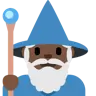 Man Mage: Dark Skin Tone Emoji 🧙🏿‍♂️ image - Twitter / X (Twemoji) style