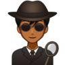 Man Detective: Medium-Dark Skin Tone Emoji 🕵🏾‍♂️ image - Emojidex style