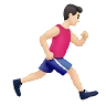 Man Running Facing Right: Light Skin Tone Emoji 🏃🏻‍♂️‍➡️ image - Apple style
