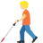 Person With White Cane: Medium-Light Skin Tone