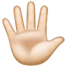 Hand With Fingers Splayed: Light Skin Tone Emoji 🖐🏻 image - Samsung style