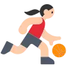 Woman Bouncing Ball: Light Skin Tone Emoji ⛹🏻‍♀️ image - Tossface style
