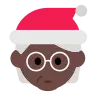 Mx Claus: Dark Skin Tone Emoji 🧑🏿‍🎄 image - Tossface style