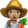 Woman Farmer: Medium Skin Tone Emoji 👩🏽‍🌾 image - Apple style