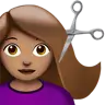 Woman Getting Haircut: Medium Skin Tone Emoji 💇🏽‍♀️ image - Apple style