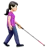 Woman With White Cane Facing Right: Light Skin Tone