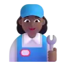 Woman Mechanic: Medium-Dark Skin Tone Emoji 👩🏾‍🔧 image - Microsoft 3D Fluent style
