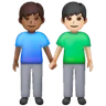 Men Holding Hands: Medium-Dark Skin Tone, Light Skin Tone Emoji 👨🏾‍🤝‍👨🏻 image - Samsung style