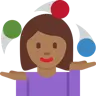 Woman Juggling: Medium-Dark Skin Tone Emoji 🤹🏾‍♀️ image - Twitter / X (Twemoji) style