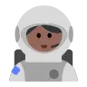 Woman Astronaut: Medium-Dark Skin Tone Emoji 👩🏾‍🚀 image - Tossface style