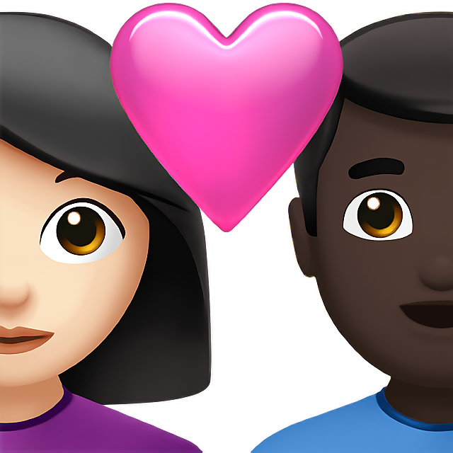 Couple With Heart: Woman, Man, Light Skin Tone, Dark Skin Tone
