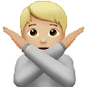 Person Gesturing No: Medium-Light Skin Tone Emoji 🙅🏼 image - Apple style