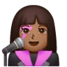 Woman Singer: Medium-Dark Skin Tone Emoji 👩🏾‍🎤 image - Samsung style
