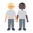 People Holding Hands: Medium-Light Skin Tone, Dark Skin Tone