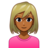 Woman: Medium-Dark Skin Tone, Blond Hair