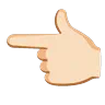 Backhand Index Pointing Left: Light Skin Tone Emoji 👈🏻 image - Google Noto Color Animated style