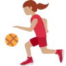 Woman Bouncing Ball: Medium Skin Tone Emoji ⛹🏽‍♀️ image - Twitter / X (Twemoji) style