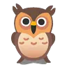 Hibou Emoji 🦉 image - Google Noto Color Animated style