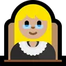 Woman Judge: Medium-Light Skin Tone Emoji 👩🏼‍⚖️ image - Microsoft Windows 10 Segoe UI Emoji style