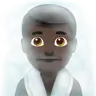 Man In Steamy Room: Dark Skin Tone Emoji 🧖🏿‍♂️ image - Apple style