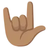 Love-You Gesture: Medium Skin Tone Emoji 🤟🏽 image - Google Noto Color style