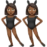 Women With Bunny Ears: Medium-Dark Skin Tone Emoji 👯🏾‍♀️ image - Apple style