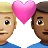 Couple With Heart: Man, Man, Medium-Light Skin Tone, Medium-Dark Skin Tone