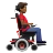 Man In Motorized Wheelchair Facing Right: Medium-Dark Skin Tone