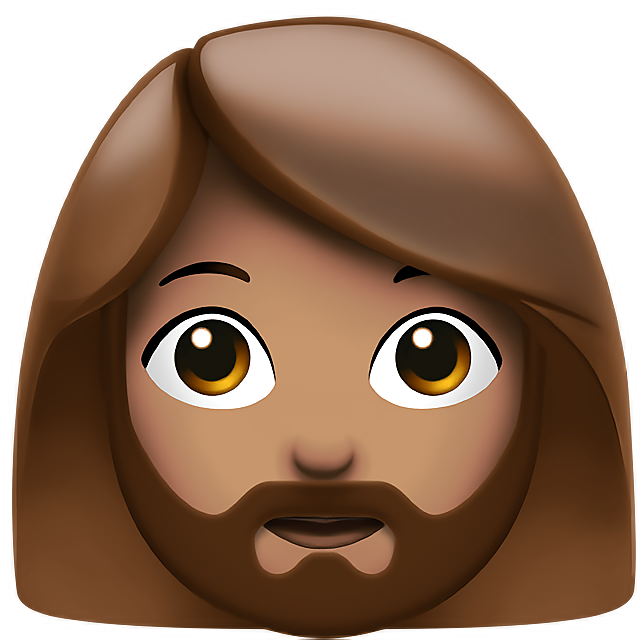 Woman: Medium Skin Tone, Beard