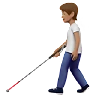 Person With White Cane: Medium Skin Tone Emoji 🧑🏽‍🦯 image - Apple style