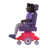 Woman In Motorized Wheelchair: Dark Skin Tone