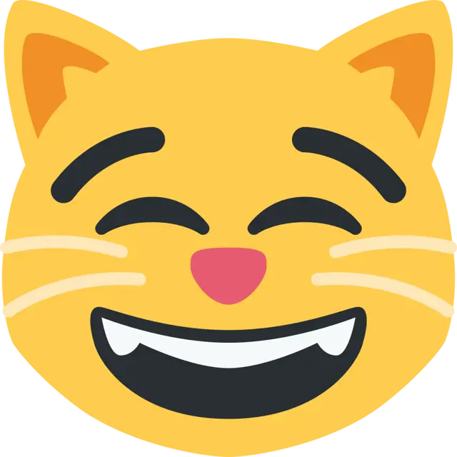 Grinning Cat With Smiling Eyes