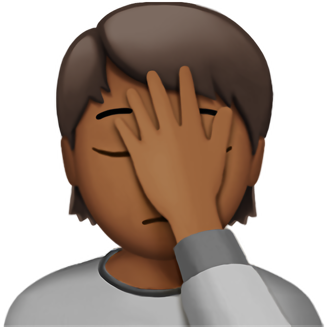 Person Facepalming: Medium-Dark Skin Tone