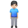 Man Standing: Light Skin Tone Emoji 🧍🏻‍♂️ image - Samsung style