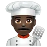 Man Cook: Dark Skin Tone Emoji 👨🏿‍🍳 image - WhatsApp style