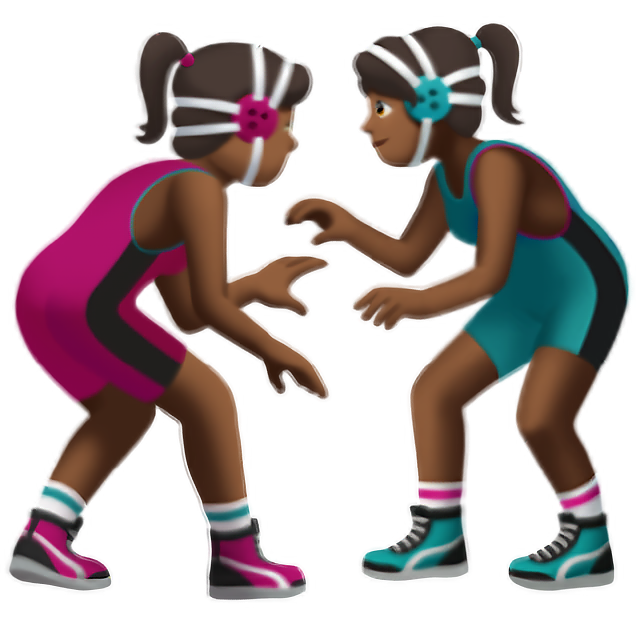 Women Wrestling: Medium-Dark Skin Tone