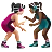 Women Wrestling: Light Skin Tone, Medium-Dark Skin Tone