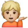 Person Tipping Hand: Medium-Light Skin Tone Emoji 💁🏼 image - Samsung style