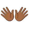 Open Hands: Medium-Dark Skin Tone Emoji 👐🏾 image - Google Noto Color Animated style