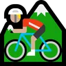 Person Mountain Biking: Medium-Light Skin Tone Emoji 🚵🏼 image - Microsoft Windows 10 Segoe UI Emoji style