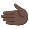 Leftwards Hand: Dark Skin Tone Emoji 🫲🏿 image - Google Noto Color style