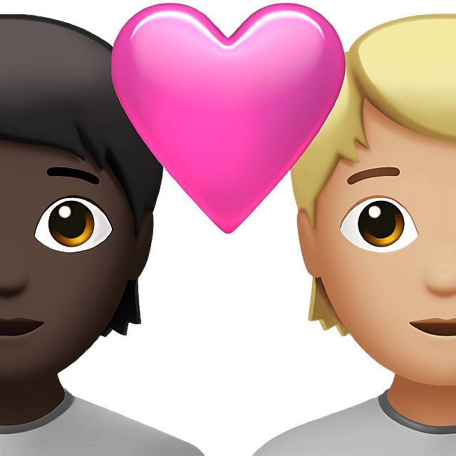 Couple With Heart: Person, Person, Dark Skin Tone, Medium-Light Skin Tone