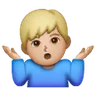 Man Shrugging: Medium-Light Skin Tone Emoji 🤷🏼‍♂️ image - Samsung style