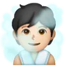 Person In Steamy Room: Light Skin Tone Emoji 🧖🏻 image - Samsung style